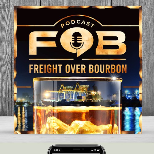 Shipping design with the title 'FOB '