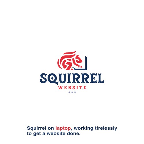 Laptop logo with the title 'Squirrel Website'