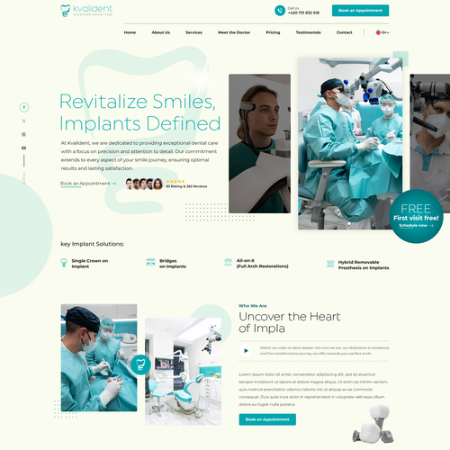 Dental website with the title 'Next-Gen Dental Clinic Website'
