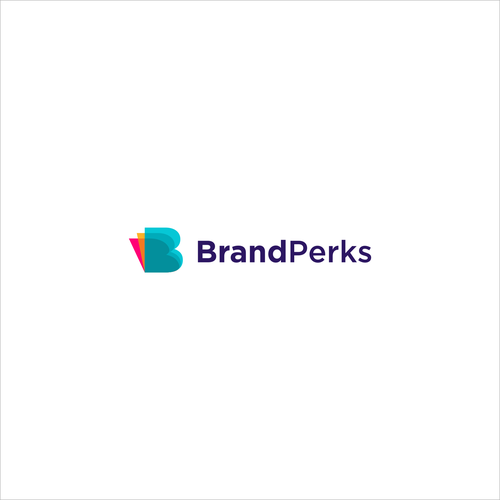 Overlapping logo with the title 'BrandPerks logo revamp'