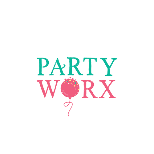 Event planning logo with the title 'Party Worx Logo'
