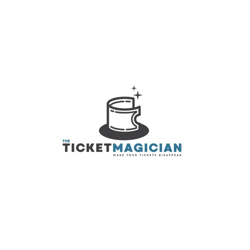 Ticket design with the title 'Logo design concept for ticketing company'