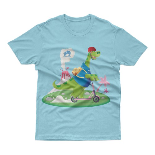 Scooter design with the title 'Diplodocus on scooter'