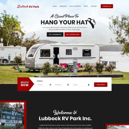 Party website with the title 'Lubbock RV Park'