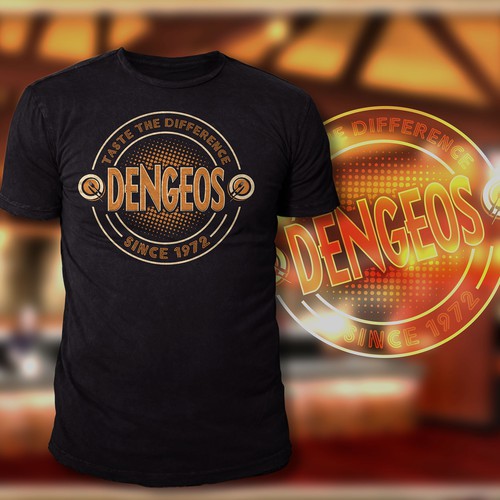 Restaurant t-shirt with the title 'Dengeos'