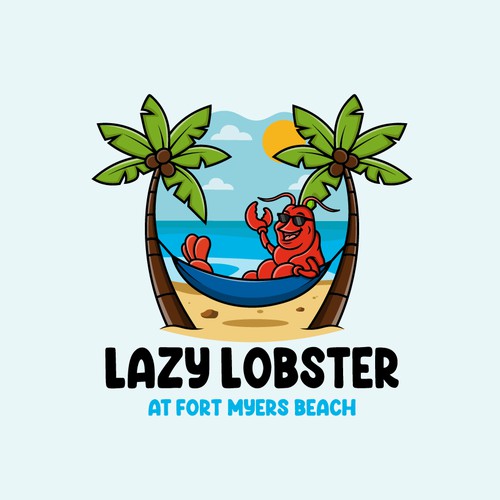 Beach brand with the title 'Lazy Lobster at Fort Myers Beach LOGO'