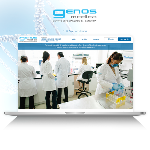 Science website with the title 'Webdesign for GENOS MÉDICA '