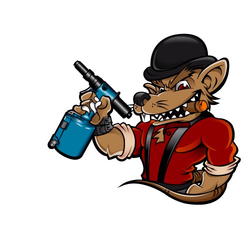 Rat logo with the title 'Recreate Rosie the Riveter as a tuff Rat for Reliable Air Tools...'