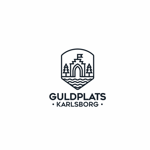 Fortress logo with the title 'Logo design for Guldplats Karlsborg'