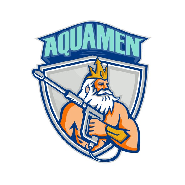 Power car wash logo with the title 'Aqua Men Power Washing'