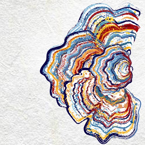 Painter logo with the title 'Medicinal mushroom supplement company logo'