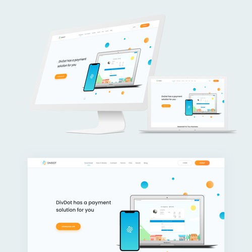 Payment design with the title 'Payment App Landing Page Design'