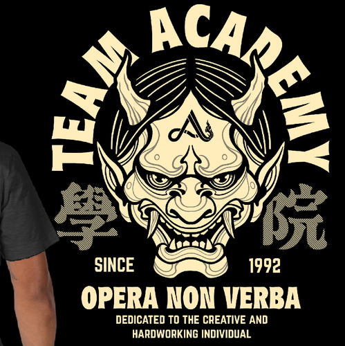 Japanese t-shirt with the title 'Team Academy'