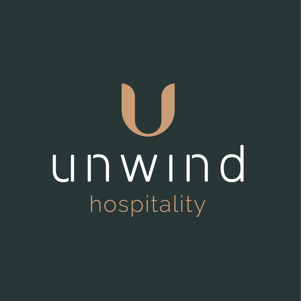 Relaxing design with the title 'Unwind Hospitality'