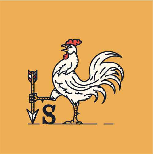 Southern logo with the title 'Heraldic Rooster Logo Concept'