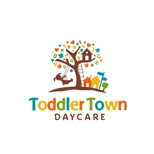 Daycare logo with the title 'toddler town '