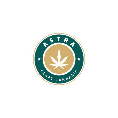 Cannabis leaf logo with the title 'Astra Craft Cannabis Logo'