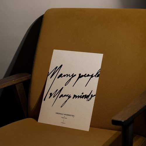 Old fashioned logo with the title 'Custom Handwritten Style Lettering'