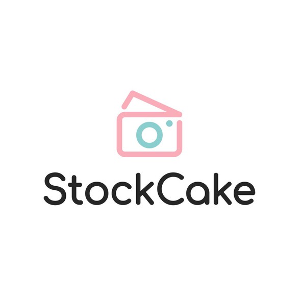 Camera design with the title 'Simple logo design for a stock photo website'