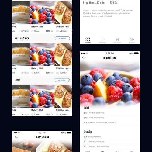Plan design with the title 'App design concept for diet plan'