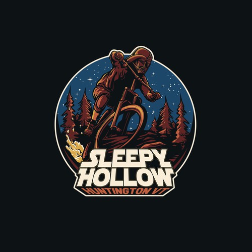 Bike illustration with the title 'Mountain Bike Trail T Shirt Design'