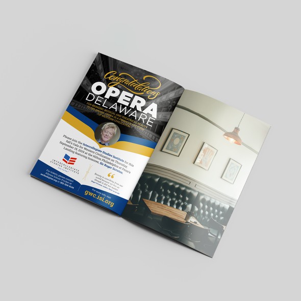 Magazine ad design with the title 'Magazine Ads for 2019 Opera Delaware Program '