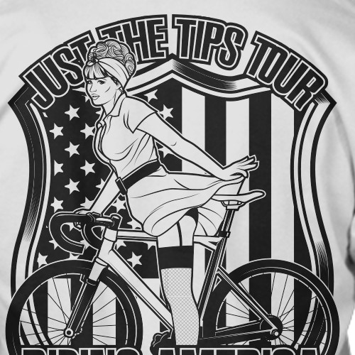 Bike t-shirt with the title 'Riding Hard America'