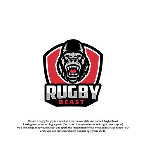 Rugby logo with the title 'logo design concept for Rugby Beast'