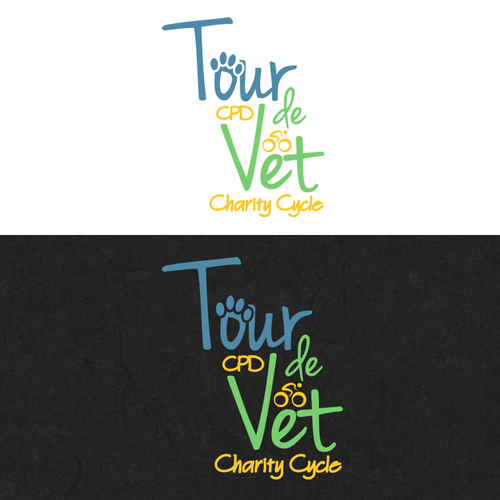 Charity logo with the title 'logo for tour de vet'