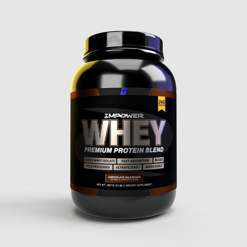 Chocolate label with the title 'Whey Chocolate'