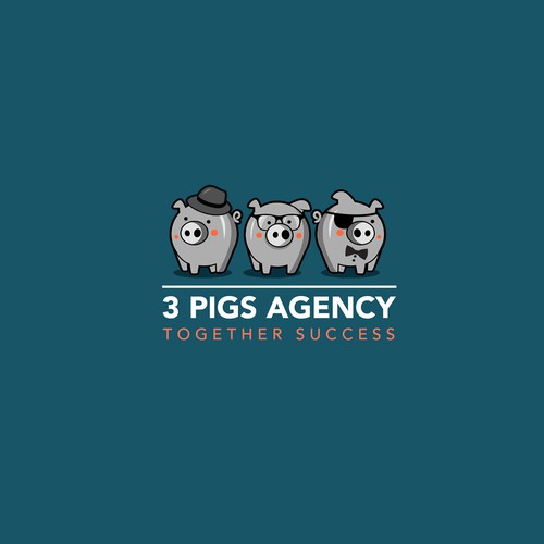 Colorful brand with the title 'Pigs logo '