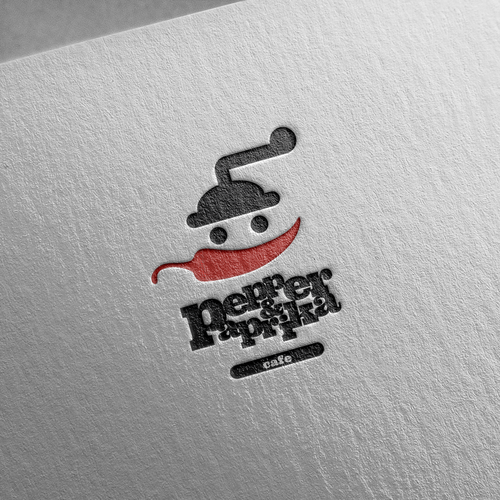 Pepper logo with the title 'Bold logo concept for cafe'
