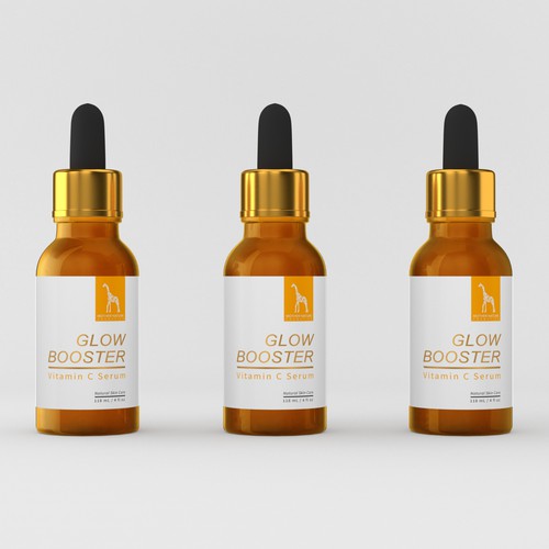 White background design with the title 'Dropper bottles label design'