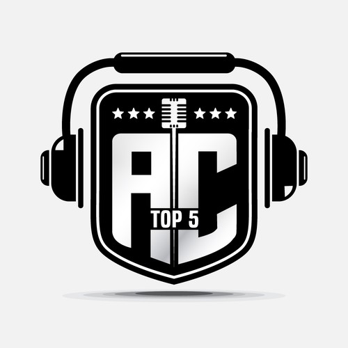 Podcast design with the title 'AC Top 5 Podcast Logo'