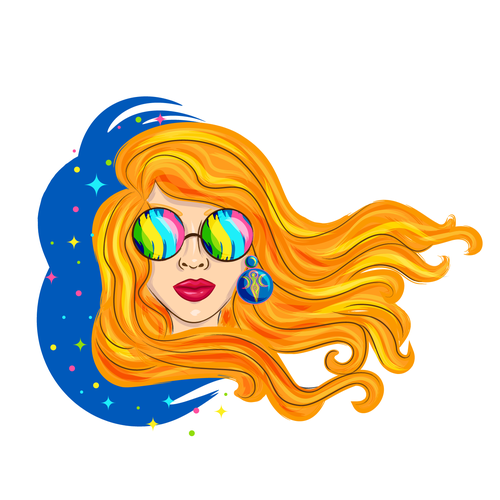 Vibrant artwork with the title 'Custom central figure to be part of book cover'