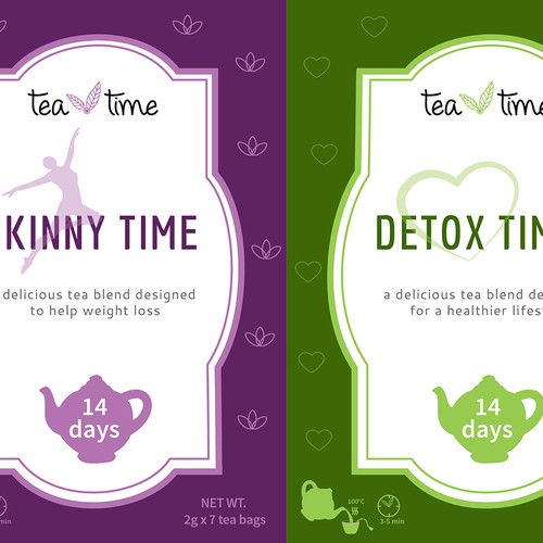 Tea label with the title 'Labels for the tea blends'