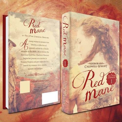Historical romance book cover with the title 'Red Mane'