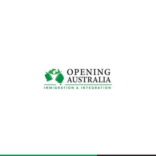 Immigration logo with the title 'Opening australia logo'