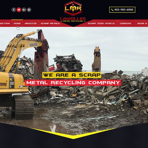 Industrial website with the title 'Langilles Metal Recycling'