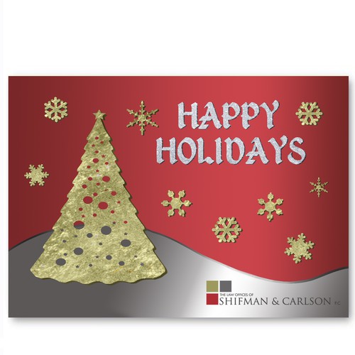 Stencil design with the title 'Christmas card for Lawyer company'