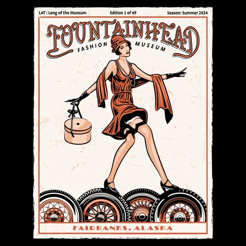 Wheel design with the title 'Fountainhead Fashion Museum'