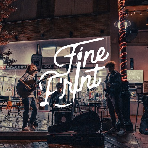 Edgy logo with the title 'Hand Lettering Logo For Fine Print Band'