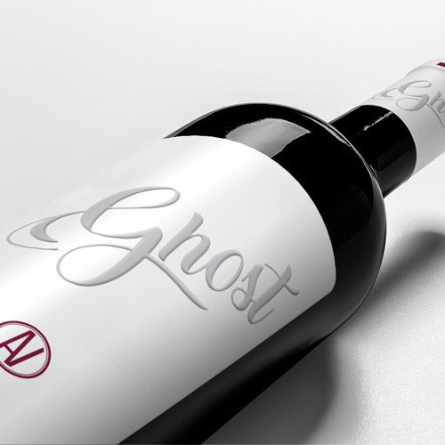 Aesthetic design with the title 'Ghost - white tawny - Wine'