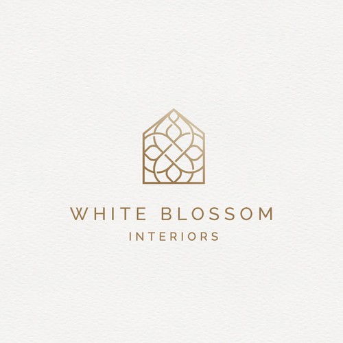 Home logo with the title 'Feminine and Classic Logo for Real Estate Staging and Redesign'