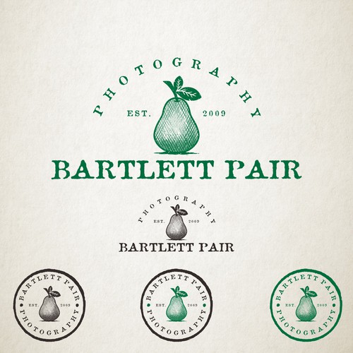 Stamp design with the title 'Vintage and rustic logo for wedding photographers.'