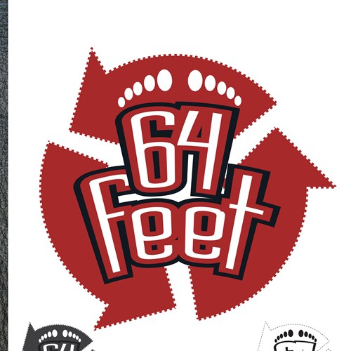 Embossed logo with the title 'Help 64 Feet with a new logo'