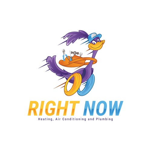Air conditioning logo with the title 'Roadrunner Mascot design'