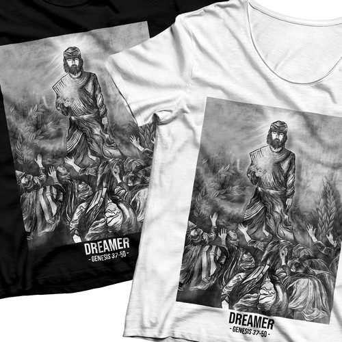 Religious artwork with the title 'ILLUSTRATION FOR CHRISTIAN TEES'