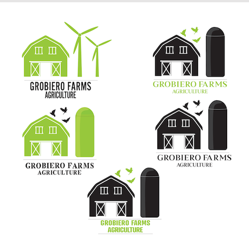 Windmill design with the title 'Grobiero Farms Logo's '
