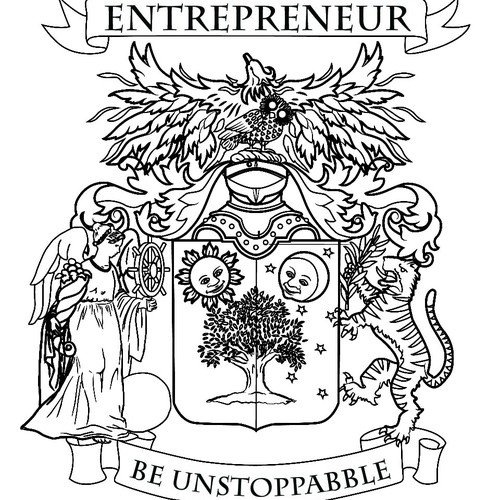 Coat of arms artwork with the title 'Coat of Arms'